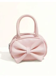 Kids Bowknot Handbag Fashion New Girls Shoulder Bag Holiday Gift Princess Mini Purse Coin Pouch Minimalist Small Round Bag