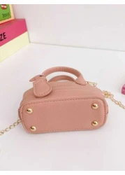 1pc Fashionable And Cute Children s Bags Small And Fresh Girls Handbags Cute Chain Crossbody Handbags High End Solid Color Bags With Letter Prints Smooth Zippers Litchi Pattern Girls Handbags Crossbod