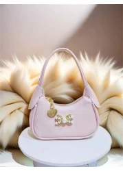 Rhinestone Pearl Bow Decor Girls Handbag New Autumn Winter Fashion Kid s Mini Bag Princess Style Coin Purse Cute Tote Bag Christmas Gift Birthday Present Candy Bag Lipstick Case Accessory Pouch Snack
