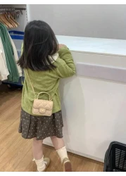 New Fashionable Mini Square Handbag With Embroidered Design