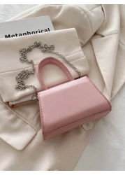 1pc Children s Solid Color Pu Handbag With Bowknot Detail Simple And Fashionable Can Be Used As Handbag Or Crossbody Bag