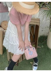 New Embroidered Strap European Style Pendant Handbag Crossbody Bag Mini Square Purse