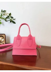 1 Pc New Girls Mini Shoulder Bag Plain Simple Design Pu Material Adjustable And Replaceable Strap Versatile Handheld Or Shoulder Bag Fashionable And Minimalist Style For Outings Shopping Gatherings An