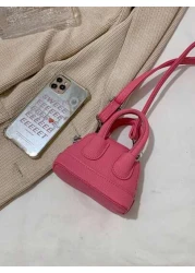 1pc Litchi Pattern Small Shell Children s Candy Color Mini Crossbody Lipstick Bag Crossbody Coin Purse Comfortable Fabric Light And Compact The Internal Space Is Very Open Suitable For Daily Use When