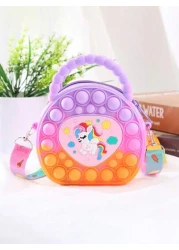 حقيبة يد بشكل قلب، حقيبة كروسبودي من السيليكون، محفظة وحيد القرن - مخفف للتوتر، مقاوم للماء، جيب تخزين قوي - سل