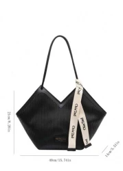 في عام 2024 ، الموضة الجديدة، الجوكر، تصميم التباين الجديد، تصميم الترصيع، حقيبة تسوق كبيرة السعة ذات مقبضين من