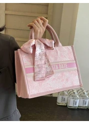 حقيبة كبيرة بمقبض علوي وسعة كبيرة بطباعة الحروف والأسلوب العارض غير الرسمي، حقيبة للرضاعة، حقيبة أسبوعية، حق