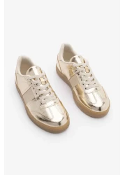 Marjin حذاء رياضي نسائي ذهبي اللون - حذاء رياضي ريترو