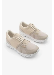Marjin حذاء رياضي نسائي من Eva Sole Mesh Knit للجري والمشي رياضي Renvis Beige
