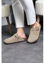 Land of Cork Unisex Suede Snap Closed Slippers - Anatomical Natural Cork Sole, Comfort