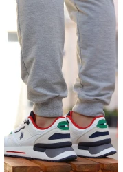 U.S. Polo Assn. أحذية رياضية مريحة ونعل كاجوال للرجال باللون الأبيض