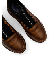 CACTUS BOUTİQUE أحذية رياضية مريحة لتقويم العظام من الجلد الطبيعي للرجال من الداخل والخارج، أحذية رياضية كاجوال بلون أسمر