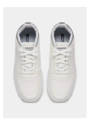 Styli Contrast Panel Camo Print Platform Sole Sneakers