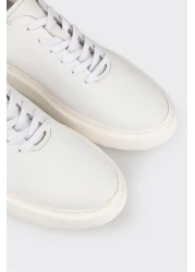 Elle White Leather Men's Sports Shoes