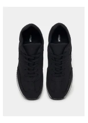 Styli Frayed Edge Detail Lace Up Sneakers