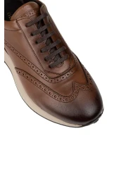 Deery Men's Sneakers - Genuine Leather, Tan Color