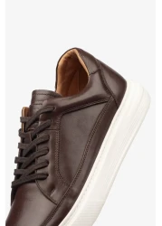 Barmea Men's Sneaker Shoes Genuine Leather - 2401 Brown/White 3154