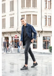 Jump 26636 حذاء رياضي صيفي رجالي أسود مريح للمشي والجري