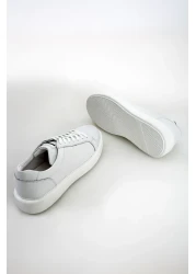 GERARDO AYAKKABI حذاء رياضي أبيض من الجلد الطبيعي للرجال