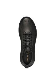 Geox Men's Black U Xtors B - Print.Lea + Smo.Lea Lace-Up Leather Sneaker U45Lfb04743C9999