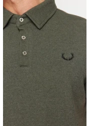  Collection تي شيرت كاكي مطرز بياقة بولو - مقاس عادي TMNSS24PO00046