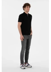 U.S. Polo Assn. Men's Slim Fit Polo Neck Black Basic T-Shirt 50305980 -Vr046