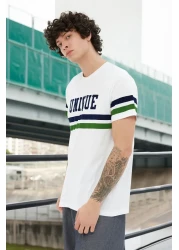  Collection College Printed White Cotton T-Shirt - Regular Fit TMNSS20TS1836