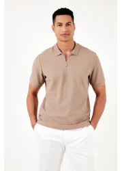 Buratti Cotton Regular Fit Zippered Polo Neck T Shirt Men's POLO T SHIRT5902434