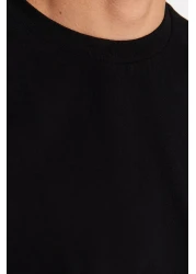 Collection تي شيرت أسود مريح 100% قطن - TMNSS22TS0274