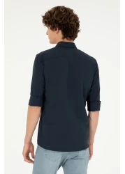 U.S. Polo Assn. Navy Blue Long Sleeve Men's Shirt -50288629-VR033