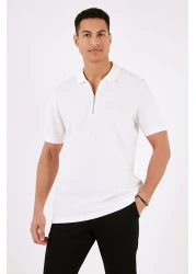 Buratti Cotton Regular Fit Zippered Polo Neck T Shirt Men's POLO T SHIRT5902434