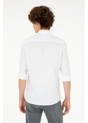 U.S. Polo Assn. White Long Sleeve Basic Men's Shirt -50288629-VR013