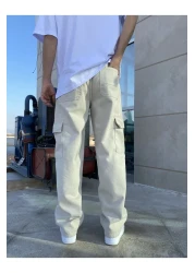 XPUPPETWEAR Double Pocket Detail Stone Color Cargo Baggy Trousers