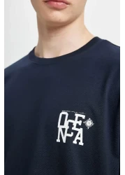 Defacto Comfort Fit Crew Neck Printed Short Sleeve T-shirt C4082AX24SM