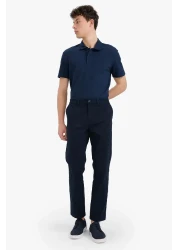 Defacto Regular Fit Polo Neck Textured Basic Plain Short Sleeve T-Shirt B4939Ax25Sm