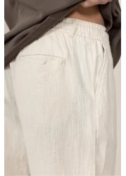 Valiberta Cotton Flamingo Extra Comfortable Fit Straight Leg Jogger Men's Trousers - Ecru