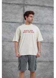 NOMARC Cream Remedy Crew Written Oversize Tshirt