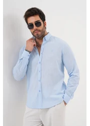 Catto Peak قميص رجالي عادي مطرز بنسبة 100% من القطن يسمح بمرور الهواء ويمتص العرق