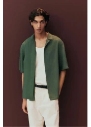 H&M Loose Fit Crinkled resort shirt