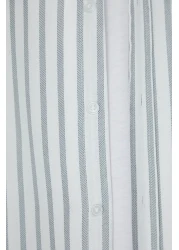  Collection Khaki Regular Fit Striped Oxford Easy-Iron Men's Shirt Tmnss25Go00078