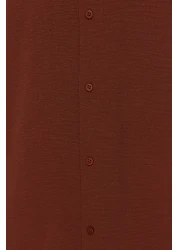  Collection Apaş Collar Oversize Summer Linen Look Shirt - TMNSS23GO00053