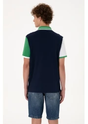 U.S. Polo Assn. تي شيرت رجالي ذو قصة عادية وياقة بولو باللون الأزرق الداكن 50299803-VR033