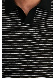  Collection تيشيرت تريكو أسود بياقة بولو - كم قصير، إصدار محدود TMNSS23PO00026