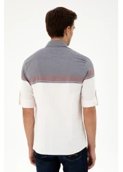 U.S. Polo Assn. قميص رجالي بأكمام طويلة باللون العنابي 50296627 -VR014