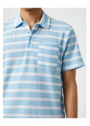 Koton تي شيرت أساسي بياقة بولو وجيب بأزرار