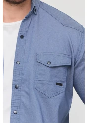 YXC قميص جينز رجالي بقصة ضيقة