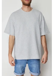  Collection تي شيرت رمادي كبير الحجم بأكمام قصيرة - TMNSS22TS00049