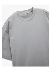 Koton Short Sleeve Cotton Crew Neck Basic Oversize T-Shirt