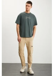 GRIMELANGE تي شيرت RAMADANP017 رجالي 100% قطن برقبة دائرية مطبوع باللون الأخضر