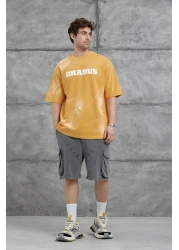 NOMARC Mustard Brabus Written Oversize Tshirt